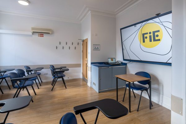 Classroom at Foundation House with an 86-inch Clevertouch touchscreen